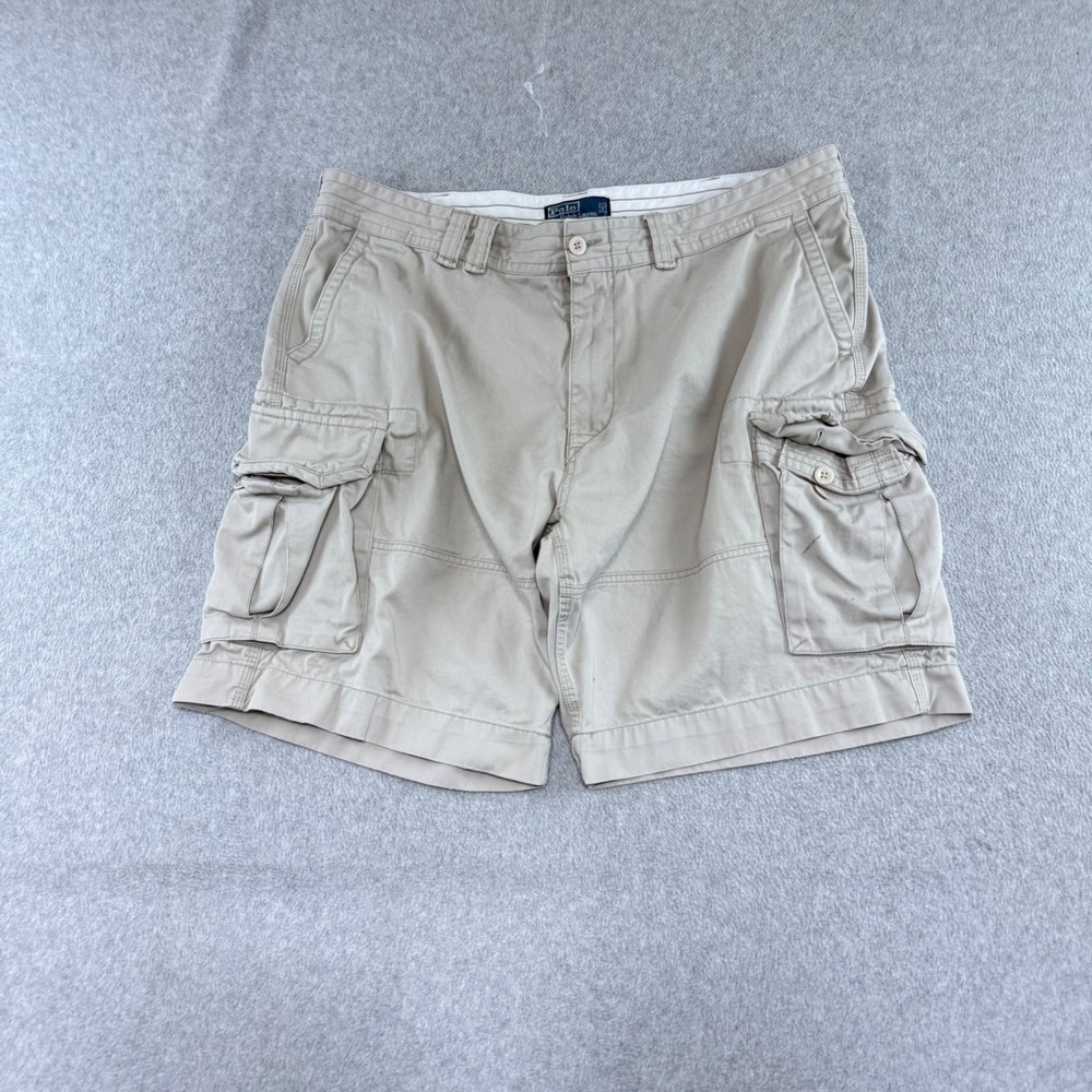 Polo Ralph Lauren Cargo Shorts Mens 40 Tan Khaki Cotton Utility Paratrooper Y2K